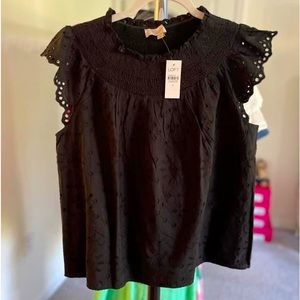 NWT Loft Smocked neck eyelet top. Size small but can also fit a medium.